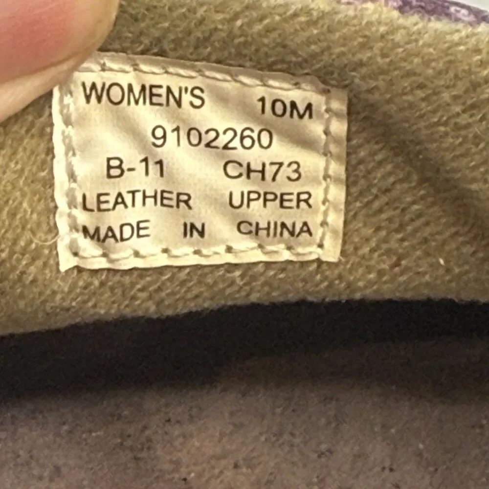 Sperry Boat Shoe Women's Size 10 Brown Purple Leather Casual Comfort Shoes EUC